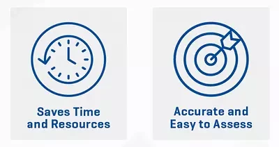 Saves time and resources, accurate and easy to assess